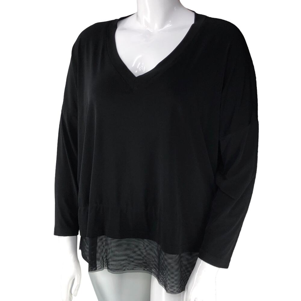 Planet Womens Size OSFA Top Black Sheer Detailing